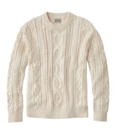 Men's Bean's Heritage Soft Cotton Fisherman Sweater, Crewneck | Sweaters at L.L.Bean Waffle Sweater, Crewneck Sweaters, Merino Sweater, Fisherman Sweater, Cable Sweater, Winter Warmers, Style Cardigan, Cotton Cardigan, Ll Bean