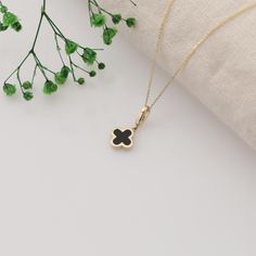 ✨ PENDANT 14K Gold Clover Necklace, Dainty Four Leaf Clover Pendant, Flower Necklace, Gift For Her ✨ Details : *Gold KT: 14K Solid Gold * Chain lengths:14'',15'', 16'', 18", 20", 22",24" * Pendant width : 10mm * Pendant length :20mm ✨ SHIPPING All the orders will be shipped to the shipping address supplied through your Etsy Order. Please check this address is correct before finishing your check out. Artgenie Jewelry is not responsible for packages shipped to wrong addresses. It is the buyer's responsibility to ensure that all shipping information is correct prior to finish the purchase. ✨ ESTIMATED SHIPPING TIMES USA : 2-5 Business days Canada : 3-6 Business days U.K : 2-5 Business days Europe : 1-3 Business days ✨ STORE: https://www.etsy.com/shop/artgeniejewelry If you have any questions, Black Pendant Necklace For Mother's Day, Black Minimalist Jewelry For Birthday Gift, Minimalist Black Jewelry For Birthday Gift, Black Clavicle Chain Necklace For Her, Black Necklaces For Anniversary And Mother's Day, Black Round Jewelry For Birthday Gift, Black Pendant Jewelry For Mother's Day, Elegant Flower-shaped Necklace For Birthday Gift, Black Necklace For Birthday And Mother's Day Gift