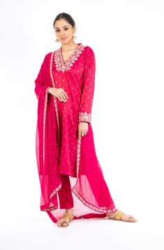 Beauteous Raspberry Pink Color Handloom Silk Salwar Kameez – Panache Haute Couture Bollywood Churidar With Cutdana, Pink Long Sleeve Palazzo Set For Transitional Season, Bollywood Style Churidar With Traditional Drape, Eid Anarkali Set In Traditional Drape, Festive Salwar Kameez With Cutdana Details, Palazzo Set With Cutdana For Traditional Ceremonies, Unstitched Traditional Palazzo Set, Silk Palazzo Set For Eid And Traditional Ceremonies, Pink Unstitched Suit In Traditional Drape