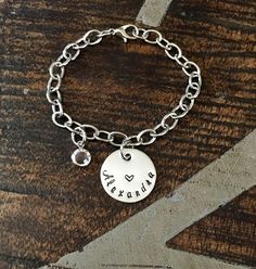 Girls Charm Bracelet Handstamped Bracelet Heart Bracelet Personalized Bracelet… Girl Flash, Charm Bracelets For Girls, Handstamped Bracelet, Georgetown Tx, Bracelet Heart, Loving Gifts, Personalized Bracelet, Food Coupon, Jewelry Birthday