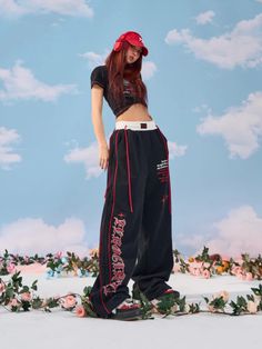 Dodobye Women Wide Leg High Waist Pants Hip Hop Baggy Goth Hippie Side Stripe Casual Sweatpants Y2K Kpop Jogging Sports Trousers 1Measurement In CM size Waist(cm) Hips (cm) Pant Length(cm) S 64cm(25.25") 105cm(41.25") 106cm(41.75") M 67cm(26.5") 109cm(43") 107.5cm(42.25") L 70cm(27.5") 113cm(44.5") 109cm(43") XL 73cm(28.75") 117cm(46") 110.5cm(43.5") SPECIFICATIONS Brand Name Style Y2K Age JUNIOR Origin US(Origin) CN Zhejiang Season All season Waist Type high Decoration Appliques Decoration Pock Jogging Pants Outfit Ideas, Basketball Pants Outfit Women, Women Hip Hop Outfits, Grunge Halloween Streetwear Bottoms, Black Grunge Graphic Print Bottoms, Grunge Bottoms For Halloween Streetwear, Halloween Grunge Streetwear Bottoms, Asian Hip Hop Fashion, Edgy Halloween Streetwear Bottoms