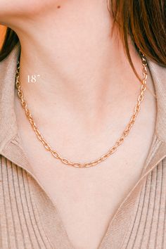 Handcrafted in 14-karat gold, this Large Classic Chain is the perfect timeless necklace. Ideal to layer or make a beautiful statement on its own. Available in 16", 18", 20", 22". *Please note this item is pre-order only. You will receive your custom length necklace 2-3 weeks from your order date. Timeless Necklace, Types Of Gold, Length Necklace, Everyday Necklace, Jewelry Branding, Jewelry Care, 3 Weeks, Pre Order, Solid Gold