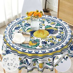 PRICES MAY VARY. Gorgeous Floral Designs: This floral tablecloth is printed with beautiful colorful detailed pattern, which will brighten up your dining room, living room and patio, bringing a refreshing touch. Note: the back of the tablecloth is white. Premium Material: This 60 by 60-inch table cloth is made of high quality 100% polyester woven silky satin fabric, which is wrinkle-free, stain resistant, water repellent and long-lasting. Colors won't fade thanks to new digital printing methods. Patio Indoor, Round Table Cloth, Party Hotel, Cafe Kitchen, Outdoor Tablecloth, Dinner Room, Kitchen Patio, Flower Circle, Mantel Redondo