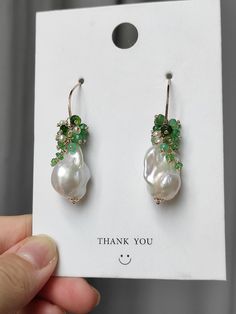 Baroque Pearl Earrings/handmade Dangle Earrings/gold Filled Earrings/unique Earrings/gemstone Earrings/birthday Gift for Her/ooak Earrings - Etsy Italy White Gemstone Party Earrings, Green Pearl Earrings For Anniversary, Handmade Drop Earrings For May Birthstone, May Birthstone Pearl Drop Dangle Jewelry, Green Dangle Pearl Earrings For Anniversary, Green Pearl Drop Earrings For Anniversary, Green Pearl Drop Earrings For Gift, Green Pearl Drop Earrings As Gift, Single Green Pearl Drop Earrings