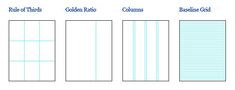 four different types of vertical blinds are shown in blue and white, with the names below them