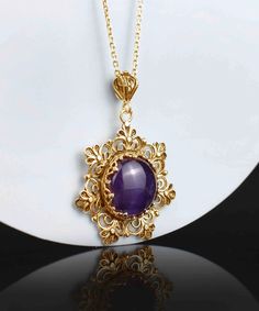 Handcrafted Filigree Art Gold Plated 925 Sterling Silver Amethyst Gemstone Flower Pendant Necklace - Timeless Elegance Exquisite Craftsmanship and Unique Design Indulge in the opulence of our Handcrafted Filigree Art Gold Plated 925 Sterling Silver Amethyst Gemstone Flower Pendant Necklace. Meticulously crafted, this pendant showcases intricate filigree details, a testament to the exceptional skill of our artisans. Elevate your style with a timeless and graceful piece that exudes sophistication. Art Gold, Art Pendant, Flower Pendant Necklace, Silver Flowers, Amethyst Gemstone, Flower Pendant, Gold Plated Silver, Deep Purple, Sterling Silver Chains