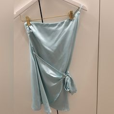 Super Cute Xs Mini Light Blue One Shoulder Dress Lucy In The Sky Blue One Shoulder Dress, Lucy In The Sky Dress, Lace Up Bodycon Dress, Doll Brooch, Black Sparkly Dress, Sky Fit, Sage Green Dress, Pink Silk Dress, One Sleeve Dress