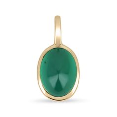 "Featured here is a stunning, cabochon natural oval emerald pendant in fine 14K gold. Displayed is a medium-green emerald bezel-set. The earth mined, green cabochon emerald has a charming green color with good clarity. This is an excellent gift for a May baby or for someone who simply loves emeralds. *14K 16\" Cable Chain Included Setting Style: Bezel Setting Material: 14K Yellow/White/Rose Gold Setting Weight: 1.2 Grams Main Stone: Emerald (Cabochon) Shape: Oval Cut Weight: 2.50-Carats Clarity: May Baby, Emerald Cabochon, Emerald Style, 80th Birthday Gifts, Tiny Bow, Solitaire Setting, Colombian Emeralds, Emerald Pendant, Bezel Pendant