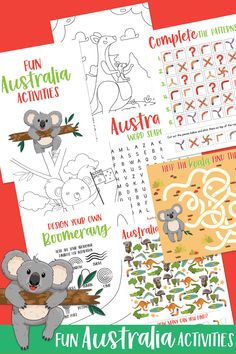 australia activities and printables for kids