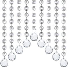 a group of crystal beads hanging from the ceiling