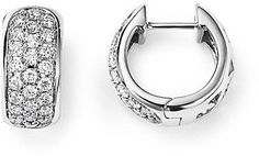 Bloomingdale's Diamond Huggie Hoop Earrings in 14K White Gold, .45 ct. t.w. - 100% Exclusive Exclusive Jewelry, Huggie Hoop Earrings, Silver Bracelet, Jewelry Accessories, Hoop Earrings, Wedding Rings, White Gold, Engagement Rings, Silver