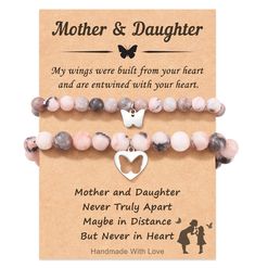 PRICES MAY VARY. 【 Mother & Daughter Bracelet 】No matter where we are going, no matter how far we are apart from each other, It is always the love between a mother and a daughter that binds them together tightly. Wearing this bracelet set with your mother/daughter, telling her that the love between you and her is forever! 【 Gift for Mother and Daughter 】This Mother Daughter Bracelet contains two bracelets with different sizes of beads and complementary Butterfly Charms. The smaller charm fits pe Mother Daughter Bracelet Set, Mother Daughter Bracelets, Mother Bears, Mom Daughter, Small Charms, Butterfly Charm, Christmas Birthday, Christmas Gifts For Mom, Daughter Gifts