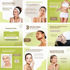 an advertisement for skin care products with images of women in bathing suits and bras