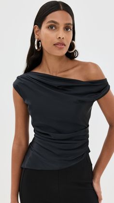 Fast Free Shipping & Free Returns on STAUD Phare Top at Shopbop. Shop new arrivals from STAUD at Shopbop.com Formal Fitted Top With Draped Sleeves, Elegant Sleeveless Top With Ruched Back, Evening Stretch Tops With Ruched Back, Elegant Fitted Tops With Draped Sleeves, One-shoulder Silk Top For Formal Occasions, Formal Silk One-shoulder Top, One Shoulder Silk Top For Formal Occasions, Evening Satin Ruched Tops, Draped Satin Top For Evening