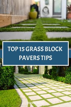 Top 15 tips for using grass block pavers in your garden or driveway. Grass Pavers Backyard, Pavers In Grass Lawn, Pavers With Turf, Grass Pavers Driveway, Large Concrete Pavers, Grass Paving, How To Lay Pavers