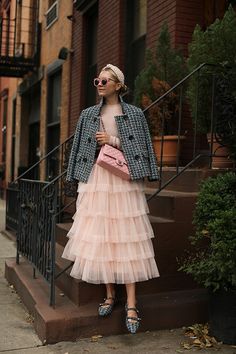 Jane Outfits, Tulle Outfit, Tulle Skirts Outfit, Pink Tulle Skirt, Feminine Outfits, Tweed Style, Skirt Tulle, Look Rose