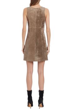 Rock a rugged faux-suede dress closed with a gilded zipper and cut to a leggy length. 32 1/2" length (size Medium) Front zip closure Deep V-neck Sleeveless Lined 92% polyester, 8% elastane Dry clean Imported Junior Girl Dresses, Amanda Uprichard Dress, Faux Suede Dress, Fall Outerwear, Amanda Uprichard, Exclusive Dress, Scarf Sale, Suede Dress, Active Wear Shorts