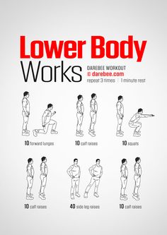 a poster showing how to do lower body workouts