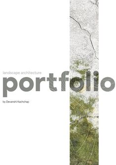 the front cover of an architecture book with text that reads, landscape architecture portfolio