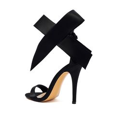 Shop Black Bow Ankle Strap Sandals Stiletto Heel Open Toe Sandal color Black for Ball, Dancing Club, Date, Party, Red Carpet, Wedding with worldwide Free shipping & Free return. Elegant Ankle Wrap Sandals With 4-inch Heel, Sandals With Wrapped Heel For Events, Heels With Heel Loop And Ankle Strap For Events, High Heel Sandals With Heel Loop For Events, Event Sandals With Heel Loop And High Heel, Party Heels With 4-inch Heel And Single Toe Strap, Chic Party Sandals With Heel Loop, Pointed Toe Sandals With Wrapped Heel For Cocktail, Chic Sandals With Heel Loop For Party