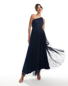 Dresses by Lace & Beads Bride approved One-shoulder style Fitted waist Zip-side fastening Regular fit Tulle Maxi Dress, Spring Floral Dress, Long Black Dress, Satin Slip Dress, Maxi Dress Trend, Linen Dresses, Beaded Lace, Mini Dress Party, Workwear Dress