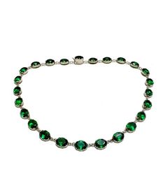 "Amazingly beautiful and rare, Authentic Antique English Victorian Rivière Riviere Emerald paste necklace! Substantial in size, crafted in solid approx sterling silver (800-925 approx purity) - not marked, but tested, and set with bright lustery green \"finest quality saturated eye clean emerald\" paste stones! the emerald pastes look like the most finest emeralds, they have high glow, transparency and color like the most finest emeralds! the size of the links are substantial - please see photos Formal White Gold Emerald Necklace With Jewels, Classic White Gold Necklaces With Jewels, Oval White Gold Necklace With Jewels, Luxury Silver Emerald Necklace For Formal Occasions, Silver Emerald Necklace For Formal Occasions, Formal Green Engraved Necklace, Classic Formal Hallmarked Emerald Necklace, Classic Formal Emerald Necklace Hallmarked, Classic Formal Emerald Necklace With Hallmark