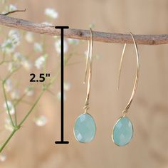 Amazing Threader Earrings in Gold Plated with Aqua Chalcedony gemstone! — •✧•✧•✧•✧•✧•✧•✧•✧•✧•✧•✧•✧•✧•✧•✧•✧— D E T A I L S — M E T A L: Gold Plated 18k The Earwires are GOLD VERMEIL (gold plated over sterling silver). It works well for people allergic to brass. ✦ Gold Plated: Gold plated jewelry has a layer of gold covering a base metal. — S T O N E: Aqua Chalcedony. 💎 M E A N I N G • O F • G E M S T O N E: ✦ Chalcedony is great for promoting a sense of peace and joy. Chalcedony helps to relieve Everyday Gemstone Drop Earrings, Everyday Gemstone Long Drop Earrings, Everyday Long Drop Gemstone Earrings, Everyday Briolette Gemstone Earrings, Dainty Faceted Everyday Earrings, Chalcedony Drop Earrings As Gift, Chalcedony Earrings With Ear Wire For Gift, Drop Chalcedony Earrings As A Gift, Luxury Chalcedony Women's Earrings