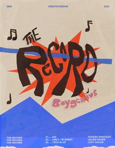 an advertisement for the rock'n'roll boys, with music notes on it