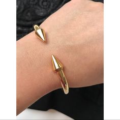 Gold Spikes Bracelet. Trendy Adjustable Gold Bracelet For Party, Trendy Adjustable Everyday Bangle, Casual Gold Nickel-free Jewelry, Trendy Adjustable Bangle, Trendy Adjustable Jubilee Bracelet Bangle, Gold Casual Bangle Jewelry, Casual Gold Bangle Jewelry, Casual Gold Bracelet, Casual Gold Bangle Bracelet