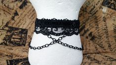 All my items are handmade! I have choker bands with two different finishes; a matte velvet, and a faux leather. The back of both styles (the part that will contact the skin) is the same, and is composed of soft material. The finish on the band does not actually touch the skin, so should you like the faux leather look better, you can be assured that you won't actually end up with faux leather material against the skin of your neck. All my chokers are sewn by me. I pre-wash all my lace before sewi Adjustable Gothic Choker For Alternative Fashion, Gothic Black Choker For Alternative Fashion, Black Gothic Choker For Alternative Fashion, Handmade Adjustable Choker For Alternative Fashion, Gothic Choker For Concert, Adjustable Emo Choker For Alternative Fashion, Black Gothic Choker, Gothic Choker For Halloween Concert, Adjustable Gothic Choker For Festivals