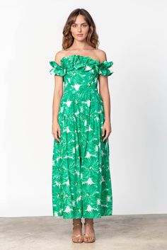 Vanessa Maxi Dress by Lavender Brown Tropical Dress Outfit, Rehearsal Dinner Outfits, Black Dress Jacket, Tropical Dress, Maxi Dress Sale, Colors Green, Dinner Outfits, Maxi Dress Green, Jumpsuit Shorts Rompers