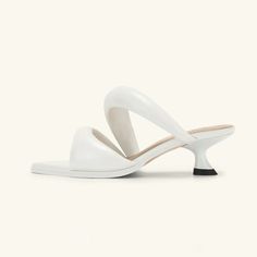 TAAFO Colors Women's Puffy Straps Sandals Heels Stiletto Dress Mules Party Pointy Toe Slippers Shoes Orange-39 Elegant Slip-on Mules With Padded Heel, White Slip-on Mules With Padded Heel, Slip-on Mules With Sculpted Heel In Synthetic, White Slip-on Mules With Buckle Closure, Elegant White Mules With 4-inch Heel, Straps Sandals, Strap Sandals Heels, Slip On Slippers, Dress Mules