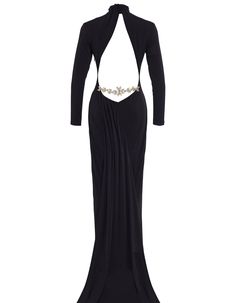 Frida stretch-jersey Maxi dress with open back. Fits true to size Lightweight, stretchy fabric Bejeweled Accessory Fabric93% Polyester / 7% LycraSize Chart SIZE SHOULDER CM BUST CM WAIST CM HIP CM SLEEVE LENGTH CM 34 37 84 64 93 57 36 38 88 68 97 58 38 39 92 72 101 59 40 40 96 76 105 60 42 41 100 80 109 61 44 42 104 84 113 62 Party Dress With Cutout Back, Elegant Bodycon Elastane Backless Dress, Elastane Dress With Cutout Back For Night Out, Elegant Stretch Maxi Dress With Ruched Back, Glamorous Fitted Dress With Cowl Back, Elegant Party Bodycon Dress With Keyhole Back, Elegant Stretch Evening Dress With Ruched Back, Elegant Bodycon Dress With Keyhole Back For Party, Fitted Bodycon Dress With Cutout Back For Evening