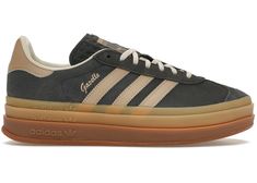 Buy and sell StockX Verified adidas shoes on StockX including the adidas Gazelle Bold Grey Magic Beige Gum (Women's) and thousands of other sneakers with price data and release dates. Adidas Gazelle Green, Grey Magic, Tan Adidas, Summer/fall Outfits, Adidas Gazelle Bold, Gazelle Bold, Bold Shoes, Casual Preppy Outfits, Sneakers Adidas