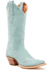 Dan Post Women's Seafoam Suede Western Boots - Snip Toe, Light Green Dan Post Womens Boots, Blue Cowgirl Boots, Women Boots Outfit, Suede Western Boots, Blue Cowboy Boots, Women's Cowboy Boots, Womens Cowgirl Boots, Boot Barn, Dan Post