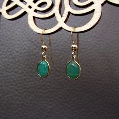 Genuine Emerald Earrings Green Gemstone Drop Earrings, Green Earrings With Natural Stones As Gift, May Birthstone Drop Earrings With Ear Wire, Handmade Drop Earrings For May Birthstone, Handmade Dangle Earrings For May Birthstone, Emerald Drop Earrings, Pierced, Green Oval Nickel-free Earrings, Pierced Emerald Drop Earrings, Handmade Emerald Drop Earrings