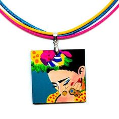 Frida Kahlo-inspired Necklace - Pendant - 100% Hand Painted Frida jewelry. Made from scratch. Original artwork. No prints. We put our heart and soul into making something really special for our shop at Fridamaniacs. We wanted to create something very unique. Something you won't find everywhere else on Etsy or other places. Every single piece is unique in the whole universe!!! This gorgeous hand painted Frida Kahlo pendant is a beautiful mini masterpiece. Original Artwork. We created it using hig Unique Multicolor Enamel Necklace, Unique Multicolor Enamel Necklaces, Multicolor Enamel Pendant Necklace, Multicolor Enamel Pendant Necklaces, Hand Painted Multicolor Enamel Necklaces, Multicolor Hand Painted Enamel Necklaces, Multicolor Enamel Round Pendant Necklace, Multicolor Artistic Necklace For Gifts, Multicolor Artistic Design Necklace For Gift