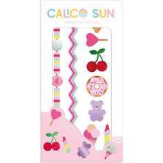 a package of stickers with the words calico sun on it's side