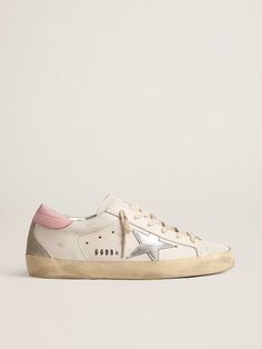 Super-Star with silver leather star and pink heel tab | Golden Goose Golden Sneakers, Golden Goose Sneakers, Girly Shoes, Shoe Inspo, Golden Goose Shoes, Star Shoes, Stockholm Fashion, Star Sneakers, Super Star