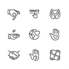 charity and donation line icon set on white background stock photo getty images black bedroom furniture sets