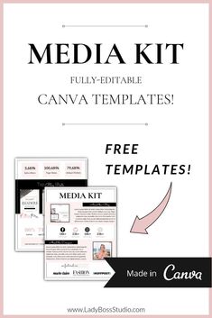 the media kit for canva templates