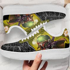 Boba Fett Air Sneakers Custom Star Wars Shoes-Gear Wanta Star Wars Shoes, Air Force 1 Shoes, Air Sneakers, Youthful Style, Cartoon Shoes, Teen Titan, Obi Wan Kenobi, Streetwear Style, Chewbacca