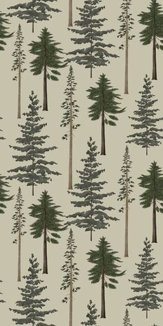 the trees are all different sizes and colors on this wallpaper pattern, which is very similar