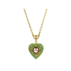 Featuring an enameled heart with a round flower decal, this vintage-inspired locket necklace from 1928 is an elegant way to keep your loved ones close to you. Featuring an enameled heart with a round flower decal, this vintage-inspired locket necklace from 1928 is an elegant way to keep your loved ones close to you. Clasp: lobster claw Metal: alloy Length: 16 in. with 3-in. extender Plating: gold tone Finish: polished Material: enamel Pendant length: 1.3 in. Not appropriate for children 14 years Vintage Heart Necklace With Round Pendant For Gift, Vintage Enamel Jewelry As Gift, Vintage Round Pendant Heart Necklace Gift, Vintage Heart Necklace With Round Pendant, Enamel Locket Jewelry For Anniversary, Vintage Locket Necklace For Valentine's Day, Vintage Round Necklace For Valentine's Day, Vintage Round Necklaces For Valentine's Day, Vintage Round Pendant Locket Necklace For Valentine's Day