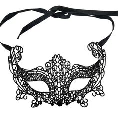 Beautiful Soft Mask For Your Halloween Or Cosplay Costume Soft Against The Skin 8" Wide With 12" Ribbon Ties New And Unused Smoke Free Pet Free Environment This Item Qualifies For 5/$15 Offer! Fantasy Masquerade Mask For Cosplay Events, Costume Eye Mask For Party And Cosplay Events, Cosplay Party Costume Accessories: Eye Mask, Cosplay Eye Mask Costume Accessories For Party, Black Fantasy Masquerade Mask For Cosplay, Black Masks For Cosplay Costume Events, Gothic Masks For Party And Cosplay Events, Black Masks For Masquerade And Cosplay Events, Black Costume Accessories For Carnival And Cosplay