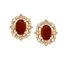 in stock Macy's Oval Earrings For Formal Occasions, Macy's 14k Gold Diamond Earrings For Formal Occasions, Formal 14k Gold Diamond Earrings By Macy's, Macy's Formal Earrings With Halo Design, Burmese Ruby, Ruby Earrings Studs, Wedding Studs, Gold Moon Necklace, Sophisticated Jewelry