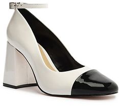 Perfect for any look from casual to dressy, the Dorothy is a chic pump that offers retro-inspired, feminine style on a high block heel. From Schutz. Elegant White Block Heel Mary Janes, Cream High Block Heels With 4-inch Heel, Elegant Pump With 4-inch Block Heel, Houndstooth Heels, 4-inch Patent Leather High Heel Block Heels, Retro Inspired, Feminine Style, Block Heels, Ankle Strap