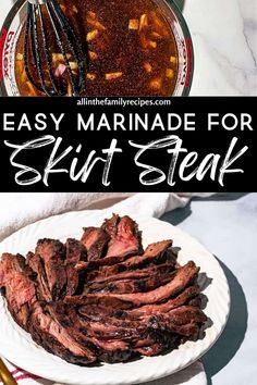 the beef steak is cooked and ready to be eaten with a fork, on a white plate