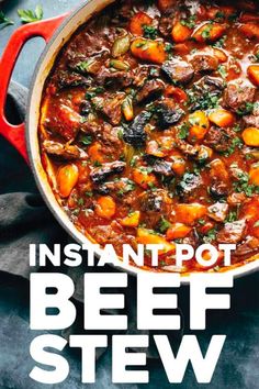 the instant pot beef stew is ready to be eaten