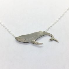 Silver whale necklace, sterling silver humpback whale pendant with 20 inch chain Whale Pendant, Jewelers Saw, Whale Jewelry, Whale Song, Viking Belt, Whale Necklace, Shark Tattoos, Hair Jewels, Pinterest Ideas